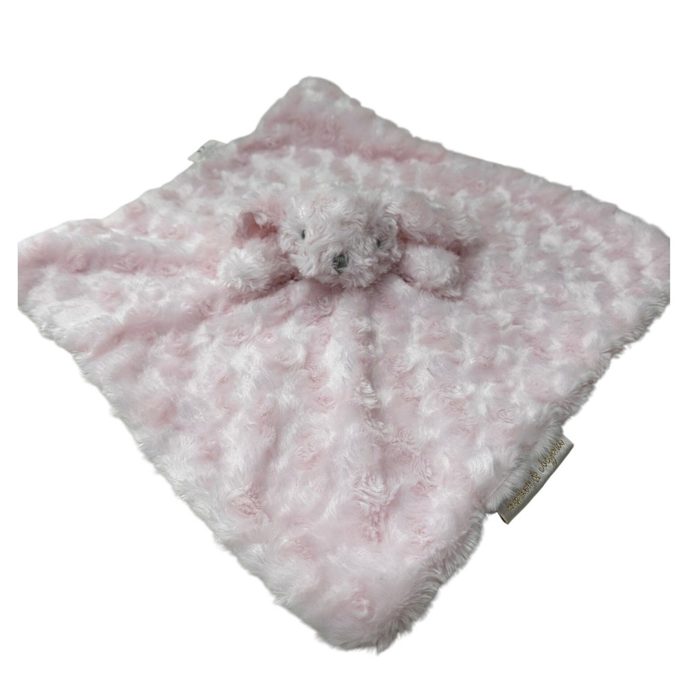 Blankets & Beyond Puppy Lovey Pink Rosebud Swirl Security Blanket Plush Baby Toy